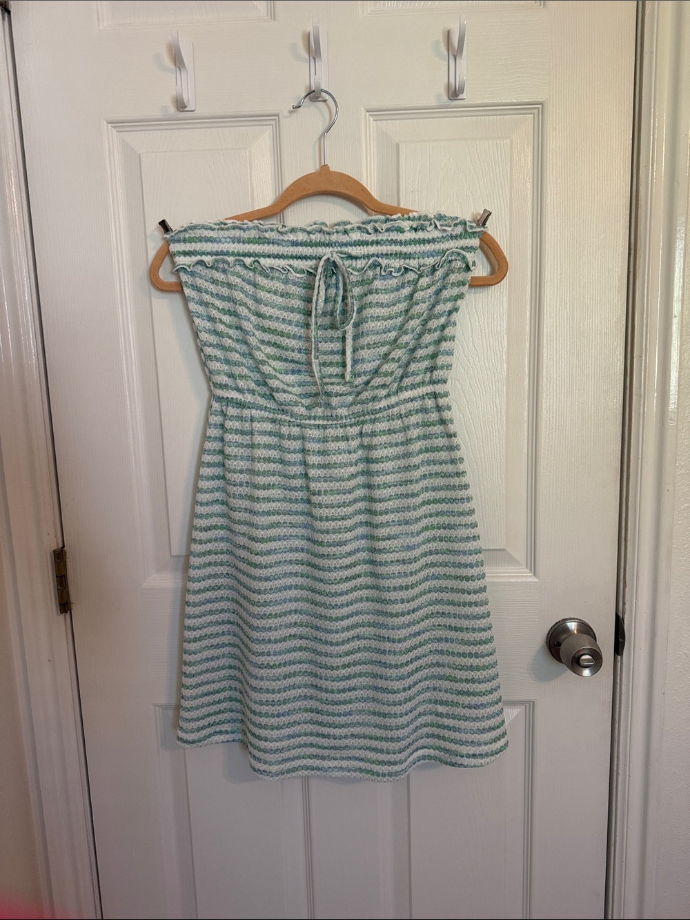 Cupshe Strapless Mint and White Stripe Summer Dress